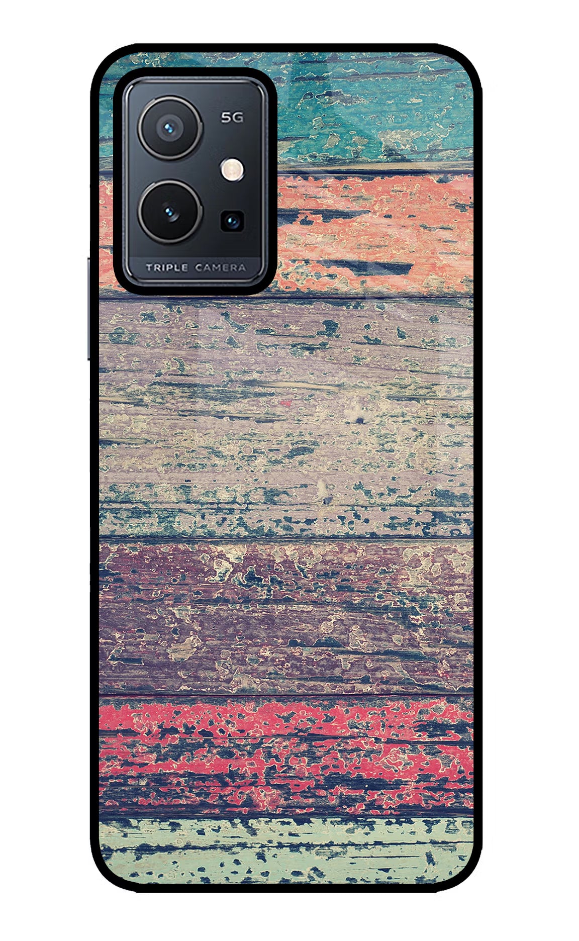 Colourful Wall Vivo Y75 5G/Vivo T1 5G Glass Case Back Cover by Casekaro