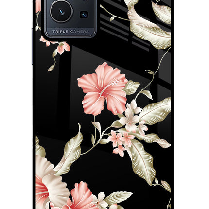 Flowers Vivo Y75 5G/Vivo T1 5G Glass Case Back Cover by Casekaro