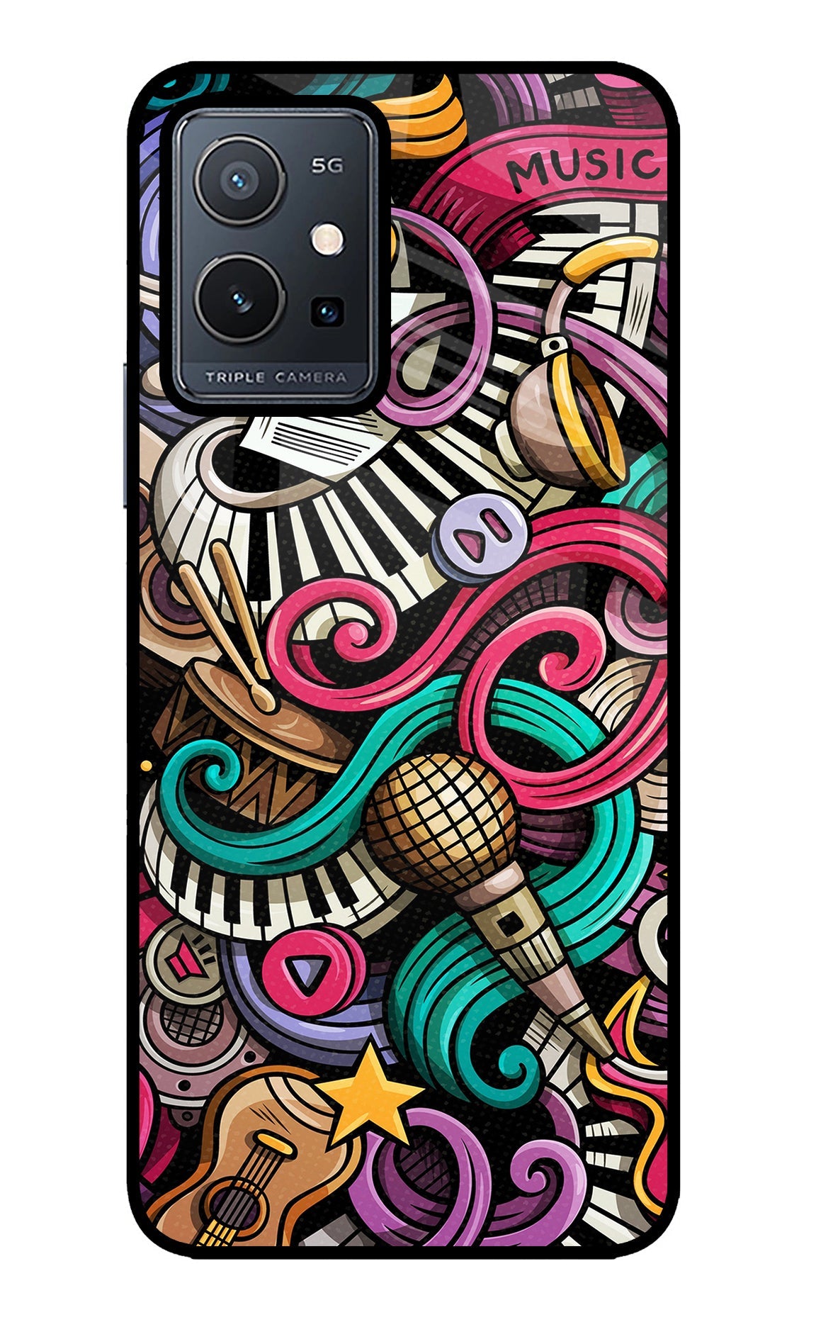 Music Abstract Vivo Y75 5G/Vivo T1 5G Back Cover