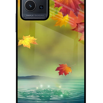Flowers Vivo Y75 5G/Vivo T1 5G Glass Case Back Cover by Casekaro