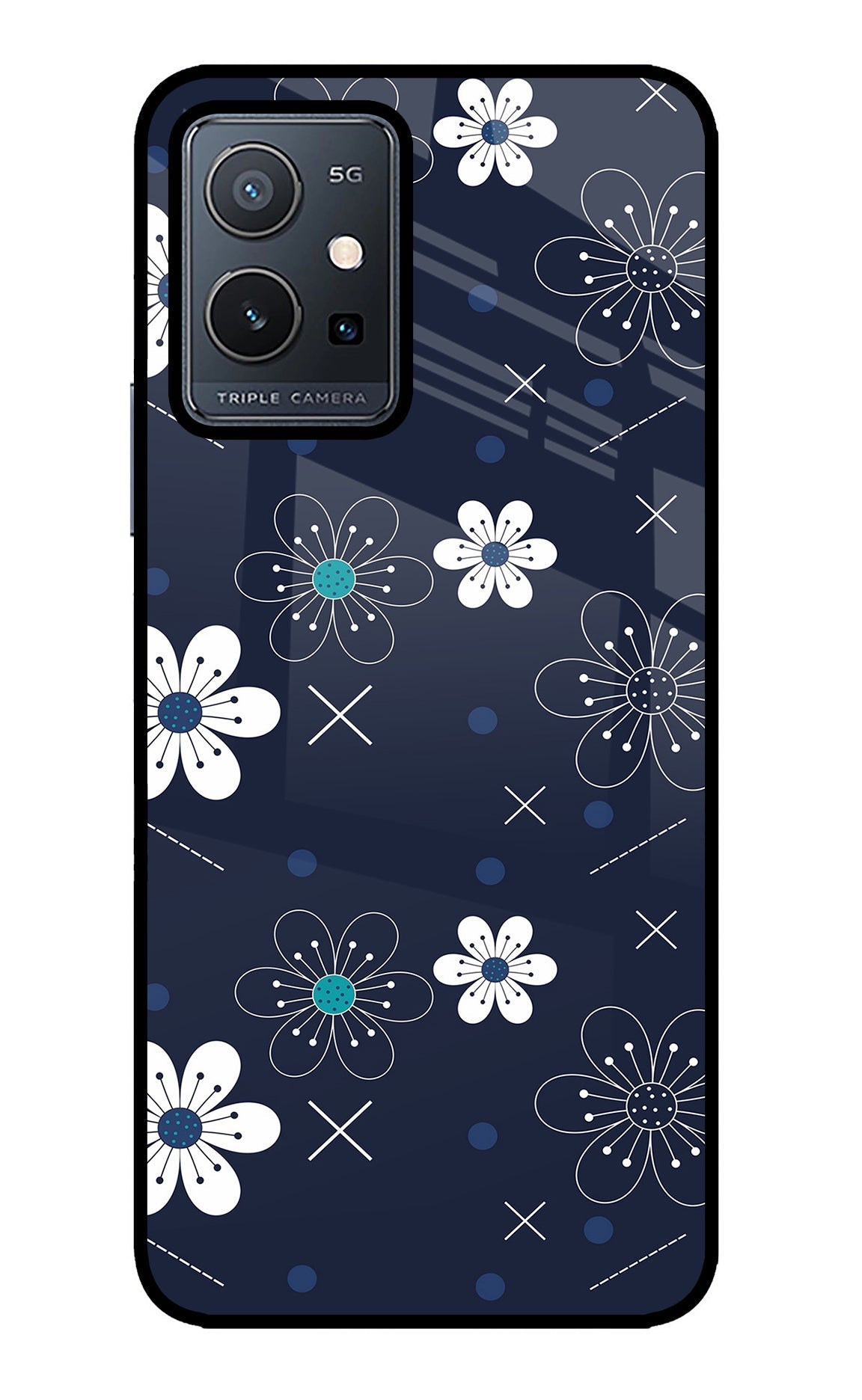 Flowers Vivo Y75 5G/Vivo T1 5G Glass Case