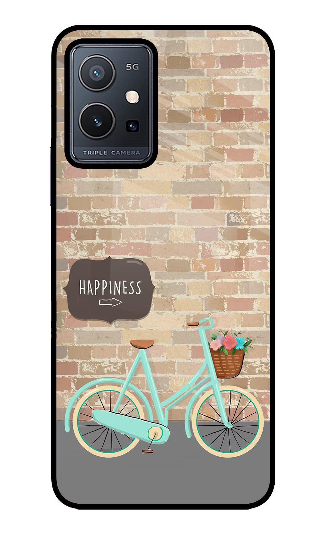 Happiness Artwork Vivo Y75 5G/Vivo T1 5G Glass Case