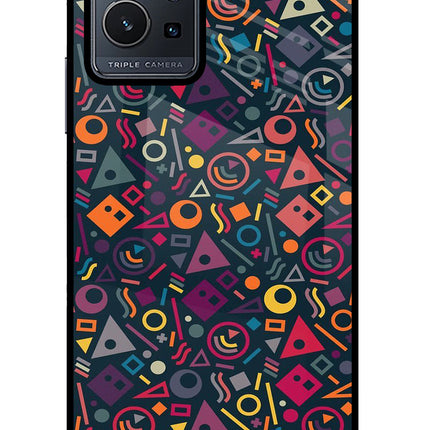 Geometric Abstract Vivo Y75 5G/Vivo T1 5G Glass Case Back Cover by Casekaro