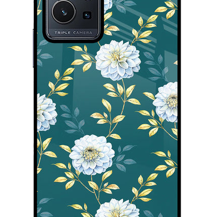 Flowers Vivo Y75 5G/Vivo T1 5G Glass Case Back Cover by Casekaro