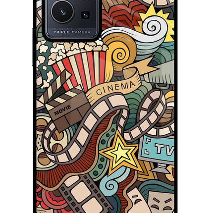 Cinema Abstract Vivo Y75 5G/Vivo T1 5G Glass Case Back Cover by Casekaro