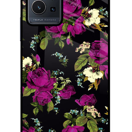 Flowers Vivo Y75 5G/Vivo T1 5G Glass Case Back Cover by Casekaro