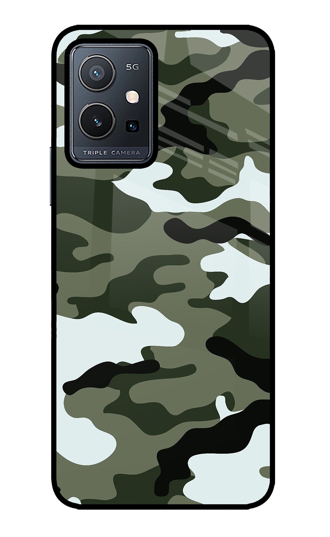 Camouflage Vivo Y75 5G/Vivo T1 5G Glass Case