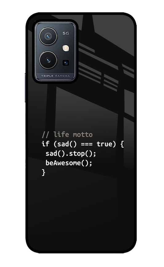 Life Motto Code Vivo Y75 5G/Vivo T1 5G Glass Case