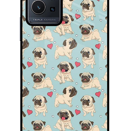 Pug Dog Vivo Y75 5G/Vivo T1 5G Glass Case Back Cover by Casekaro