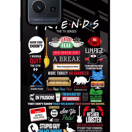 FRIENDS Vivo Y75 5G/Vivo T1 5G Glass Case Back Cover by Casekaro
