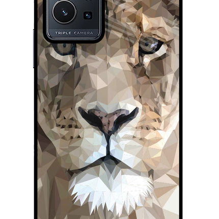 Lion Art Vivo Y75 5G/Vivo T1 5G Glass Case Back Cover by Casekaro