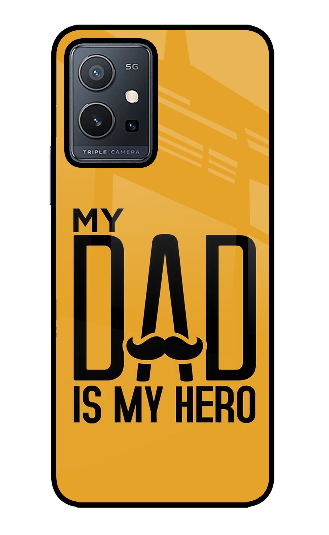 My Dad Is My Hero Vivo Y75 5G/Vivo T1 5G Glass Case Back Cover by Casekaro