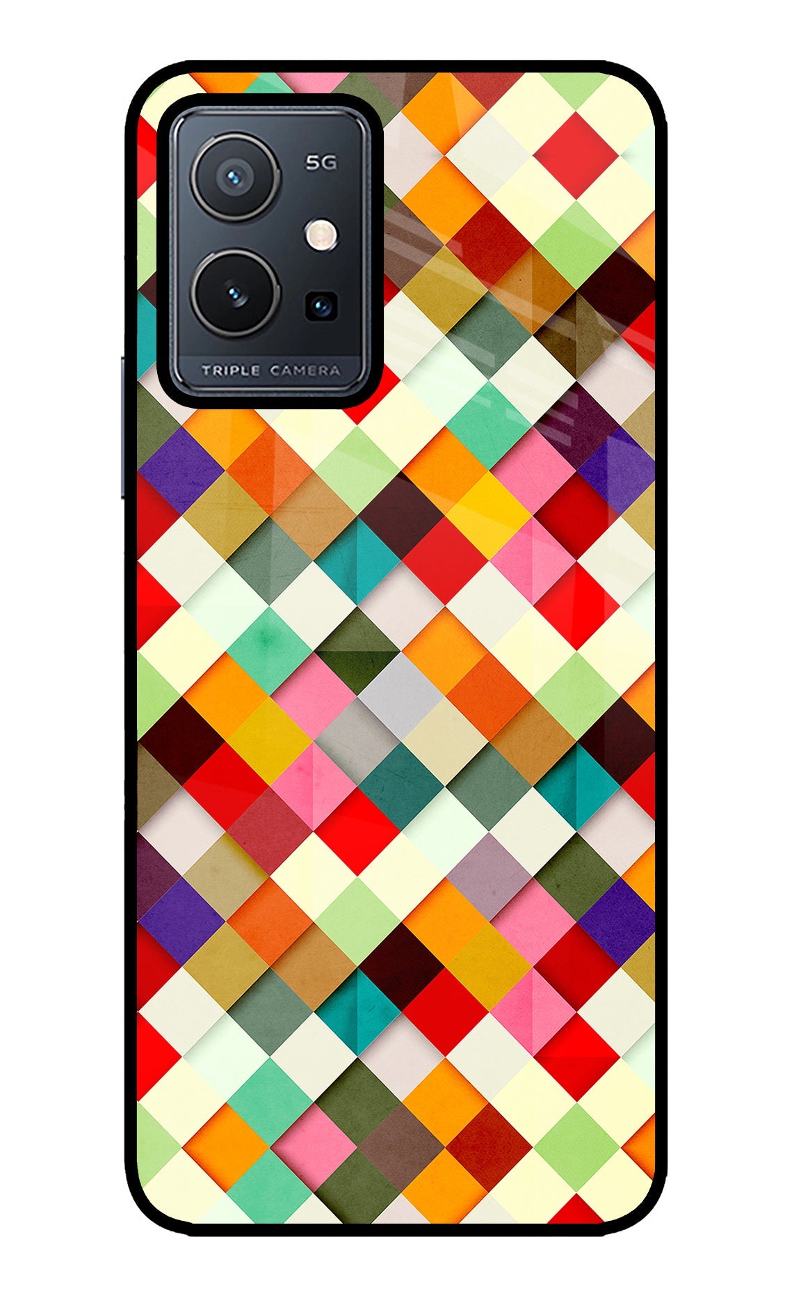 Geometric Abstract Colorful Vivo Y75 5G/Vivo T1 5G Back Cover