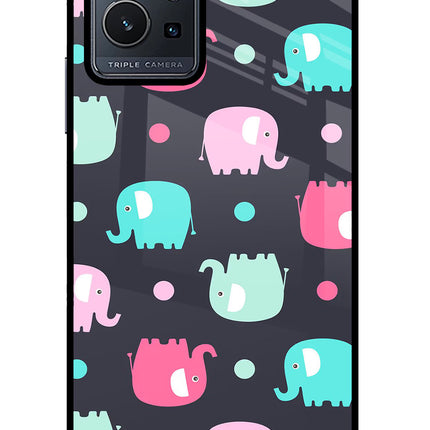 Elephants Vivo Y75 5G/Vivo T1 5G Glass Case Back Cover by Casekaro