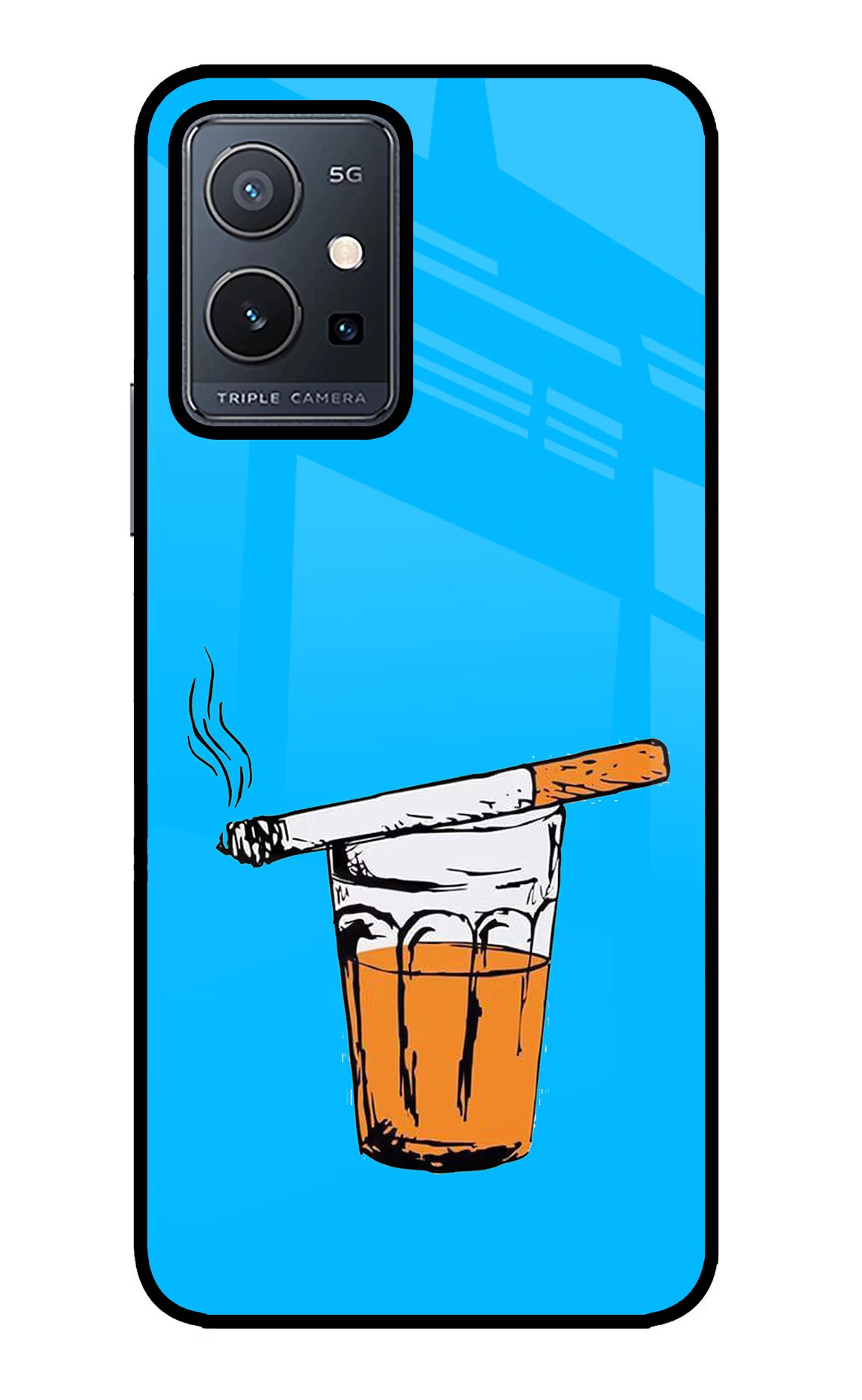 Chai Sutta Vivo Y75 5G/Vivo T1 5G Glass Case Back Cover by Casekaro