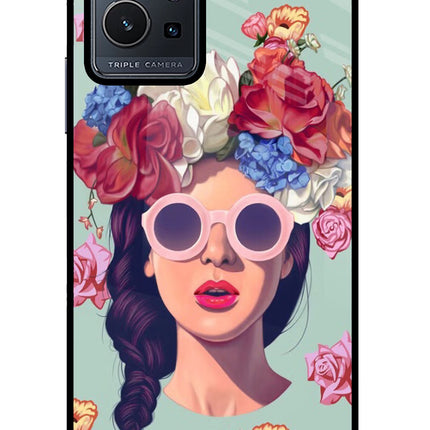 Pretty Girl Vivo Y75 5G/Vivo T1 5G Glass Case Back Cover by Casekaro