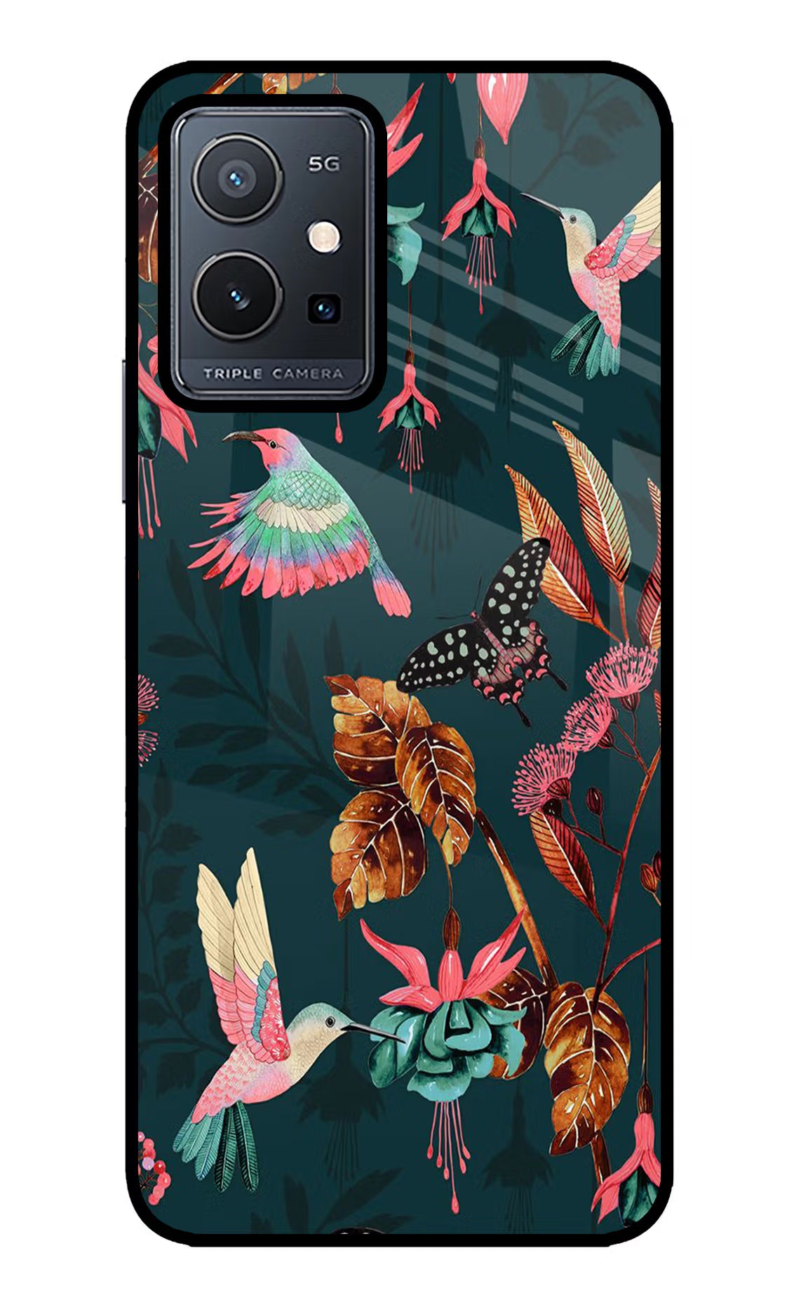 Birds Vivo Y75 5G/Vivo T1 5G Glass Case Back Cover by Casekaro