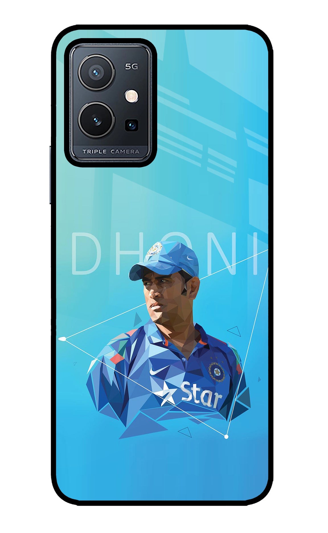 Dhoni Artwork Vivo Y75 5G/Vivo T1 5G Glass Case