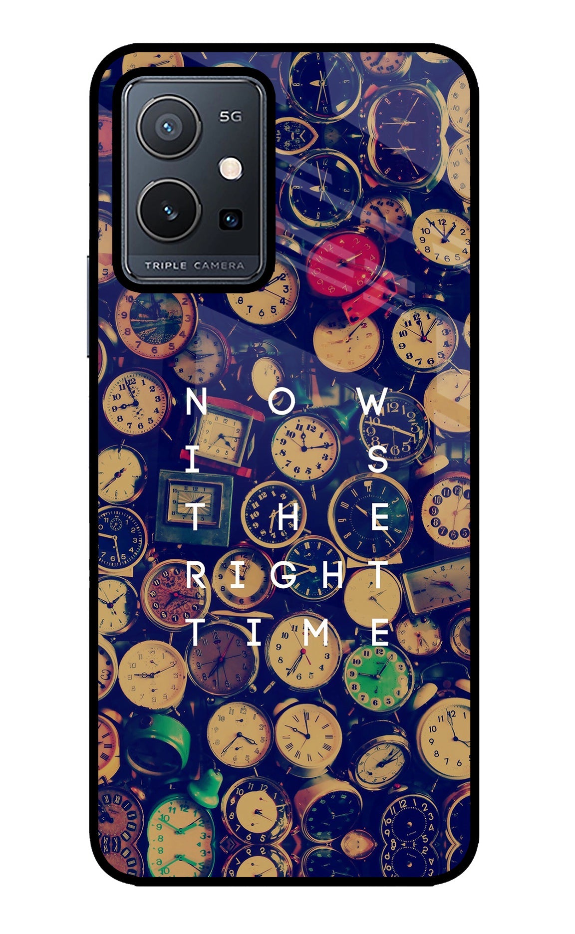 Now is the Right Time Quote Vivo Y75 5G/Vivo T1 5G Glass Case