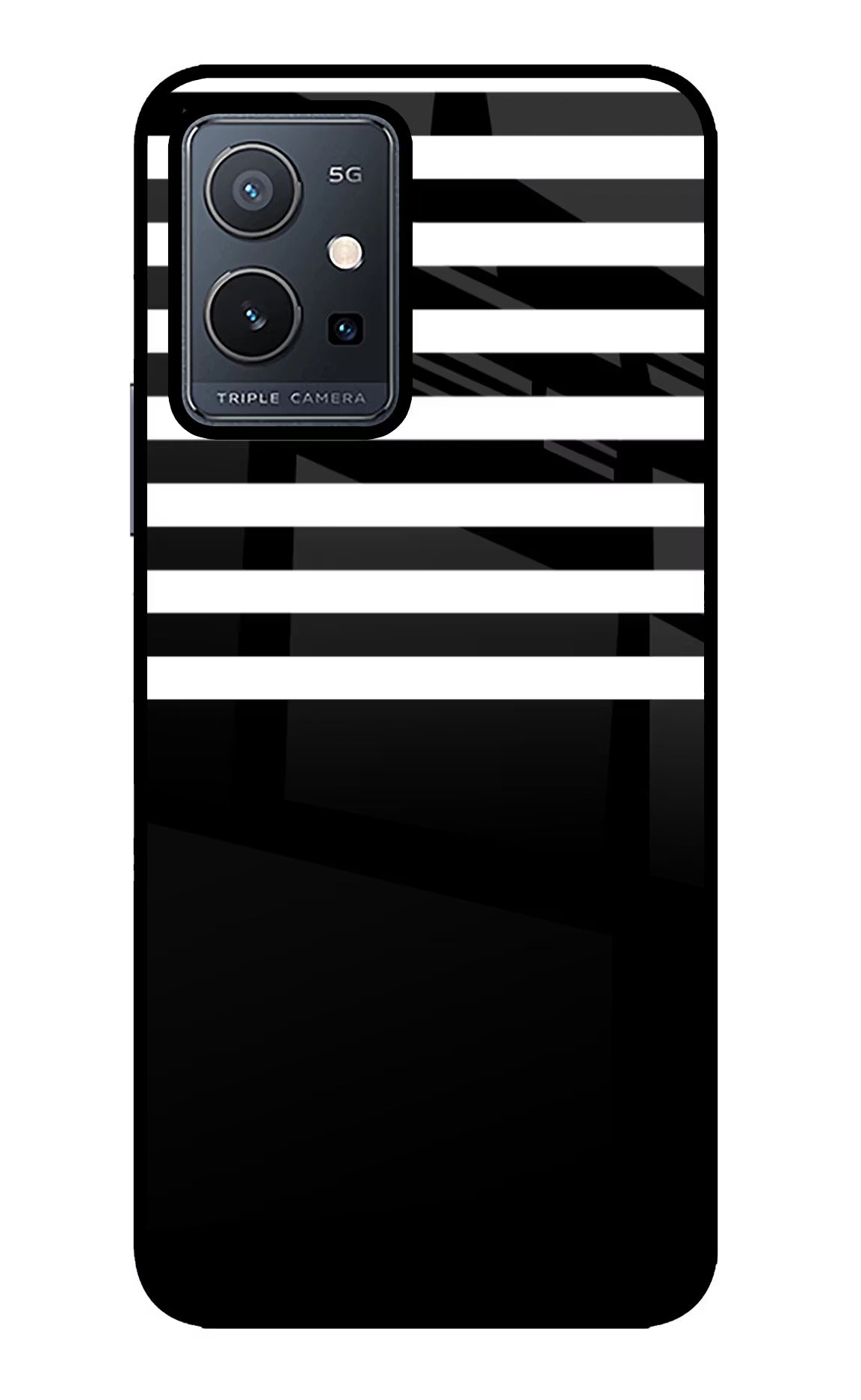 Black and White Print Vivo Y75 5G/Vivo T1 5G Glass Case