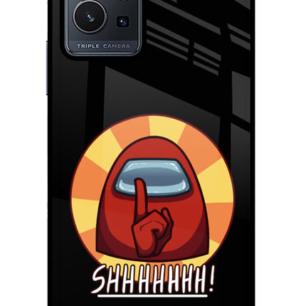 Among Us Shhh! Vivo Y75 5G/Vivo T1 5G Glass Case Back Cover by Casekaro