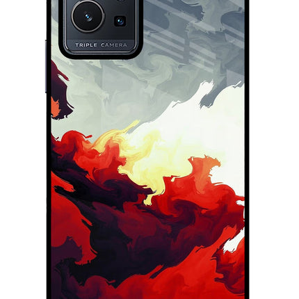 Fire Cloud Vivo Y75 5G/Vivo T1 5G Glass Case Back Cover by Casekaro