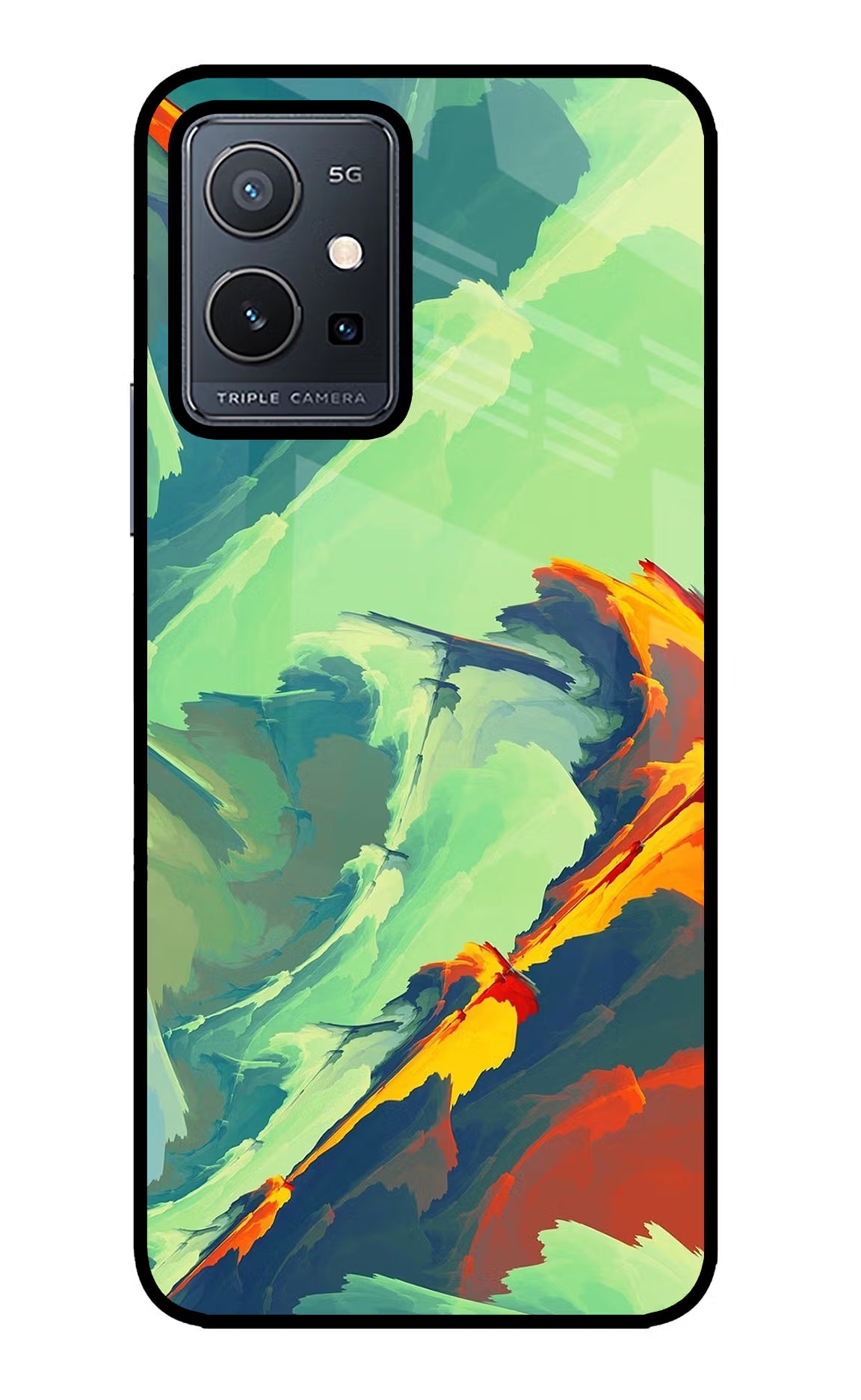 Paint Art Vivo Y75 5G/Vivo T1 5G Glass Case Back Cover by Casekaro