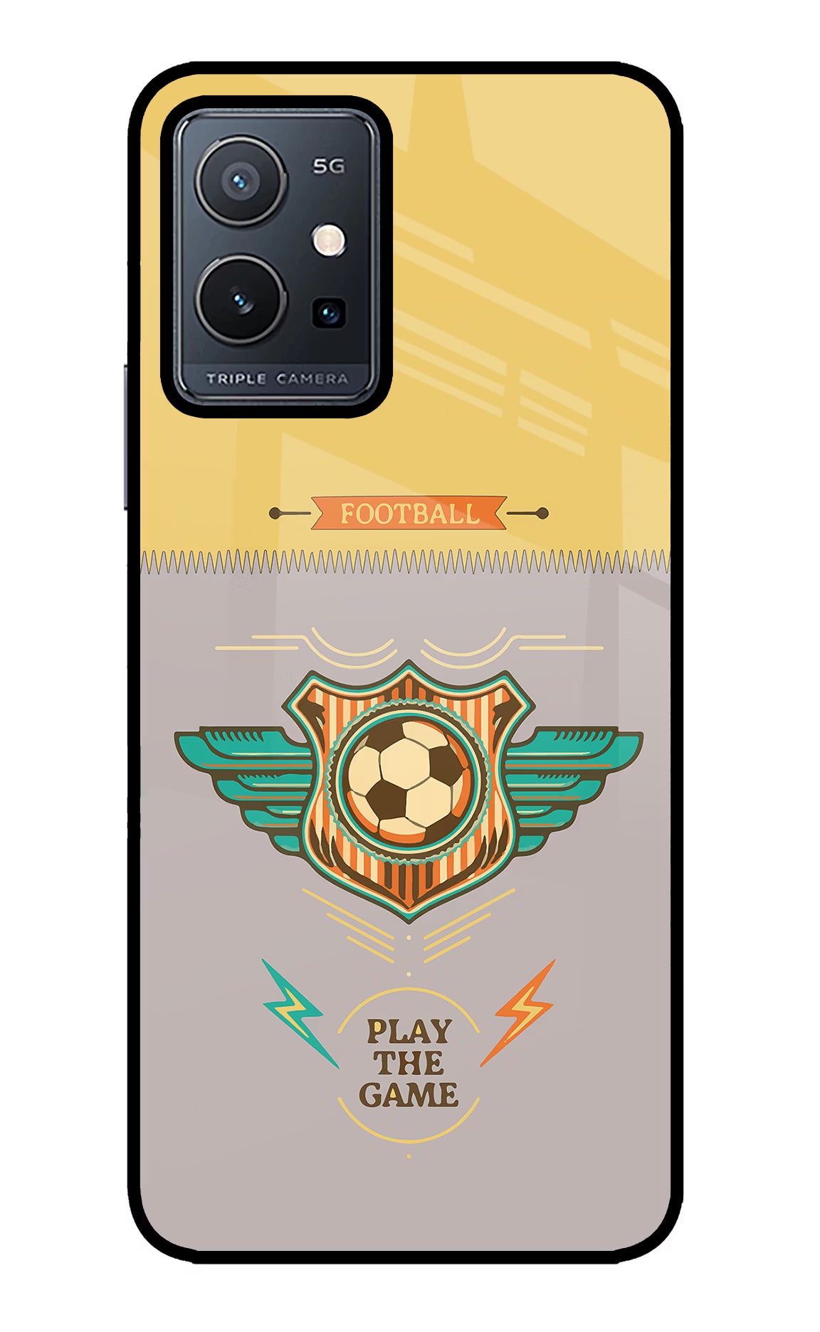 Football Vivo Y75 5G/Vivo T1 5G Glass Case Back Cover by Casekaro