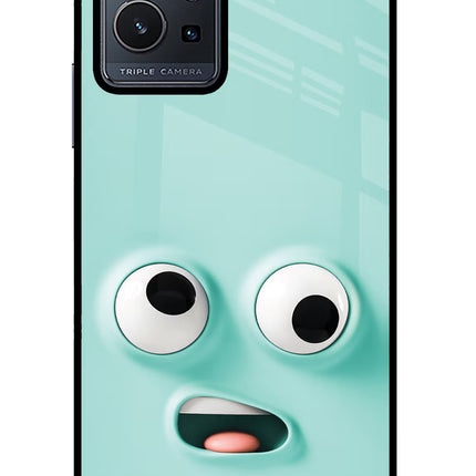 Funny Cartoon Vivo Y75 5G/Vivo T1 5G Glass Case Back Cover by Casekaro