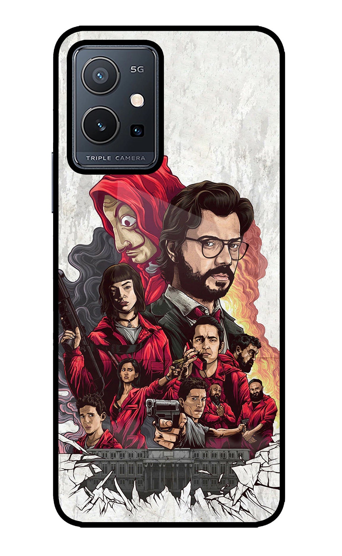 Money Heist Artwork Vivo Y75 5G/Vivo T1 5G Back Cover