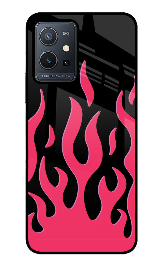 Fire Flames Vivo Y75 5G/Vivo T1 5G Glass Case