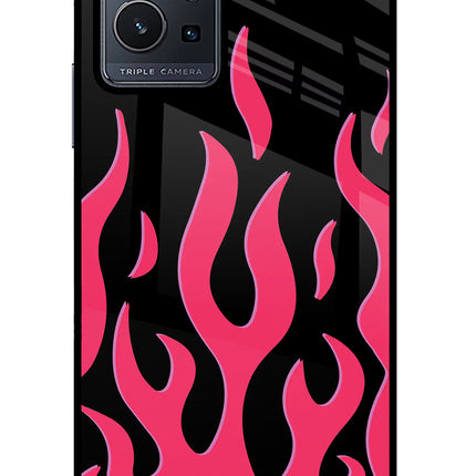 Fire Flames Vivo Y75 5G/Vivo T1 5G Glass Case Back Cover by Casekaro