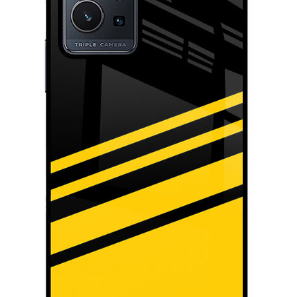 Yellow Shades Vivo Y75 5G/Vivo T1 5G Glass Case Back Cover by Casekaro