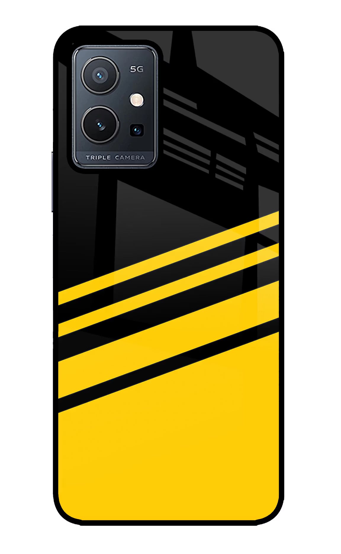 Yellow Shades Vivo Y75 5G/Vivo T1 5G Glass Case Back Cover by Casekaro