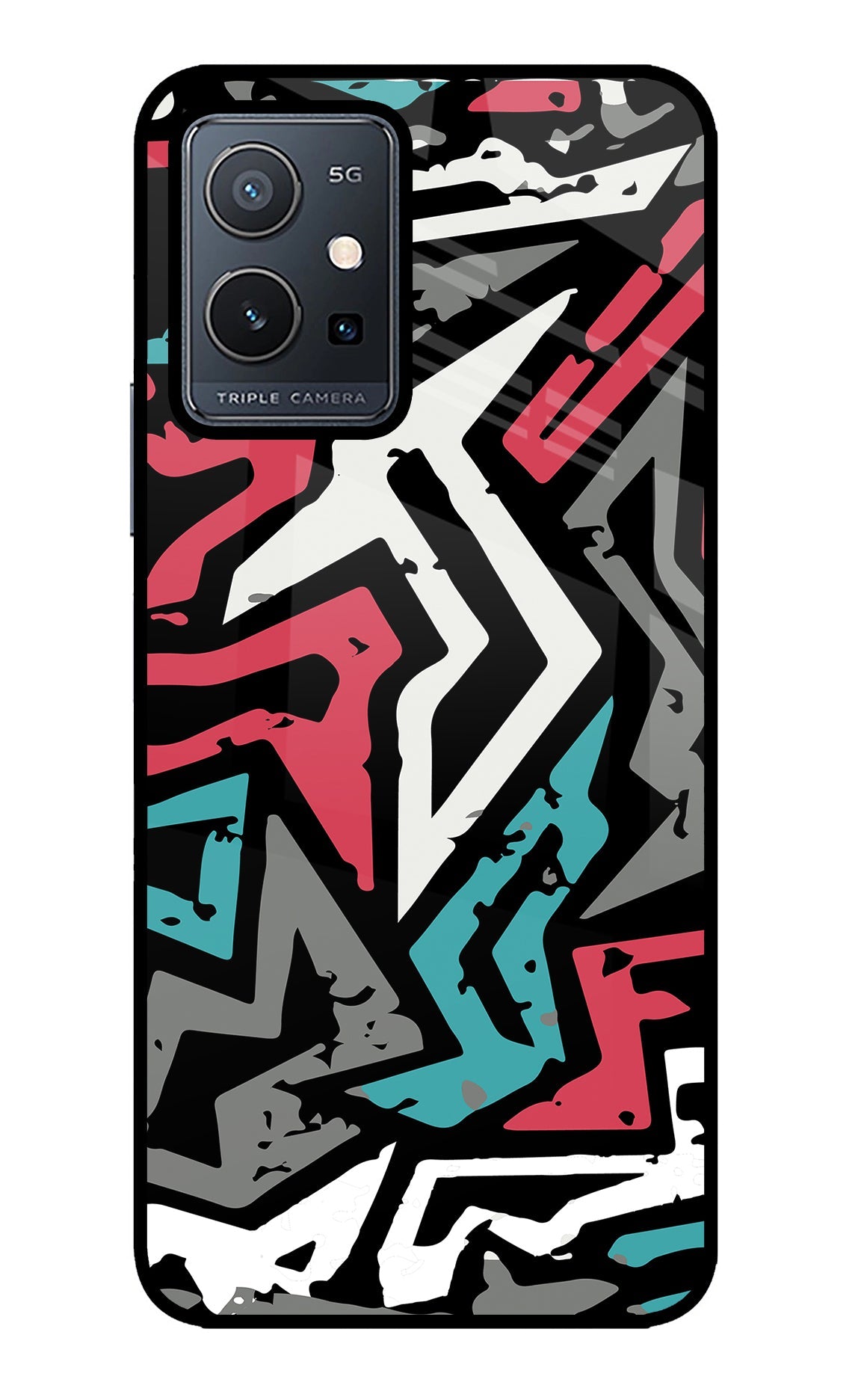 Geometric Graffiti Vivo Y75 5G/Vivo T1 5G Glass Case