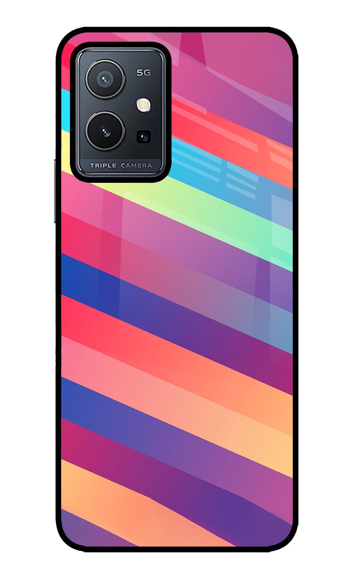 Stripes color Vivo Y75 5G/Vivo T1 5G Back Cover