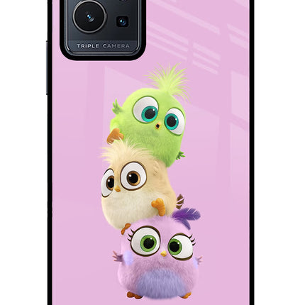 Cute Little Birds Vivo Y75 5G/Vivo T1 5G Glass Case Back Cover by Casekaro