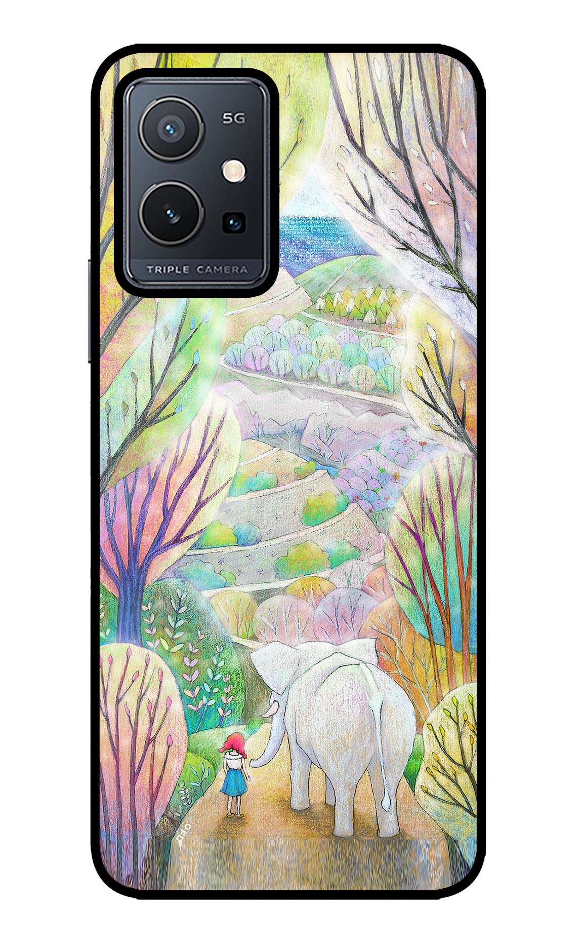 Nature Painting Vivo Y75 5G/Vivo T1 5G Glass Case