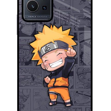 Chota Naruto Vivo Y75 5G/Vivo T1 5G Glass Case Back Cover by Casekaro
