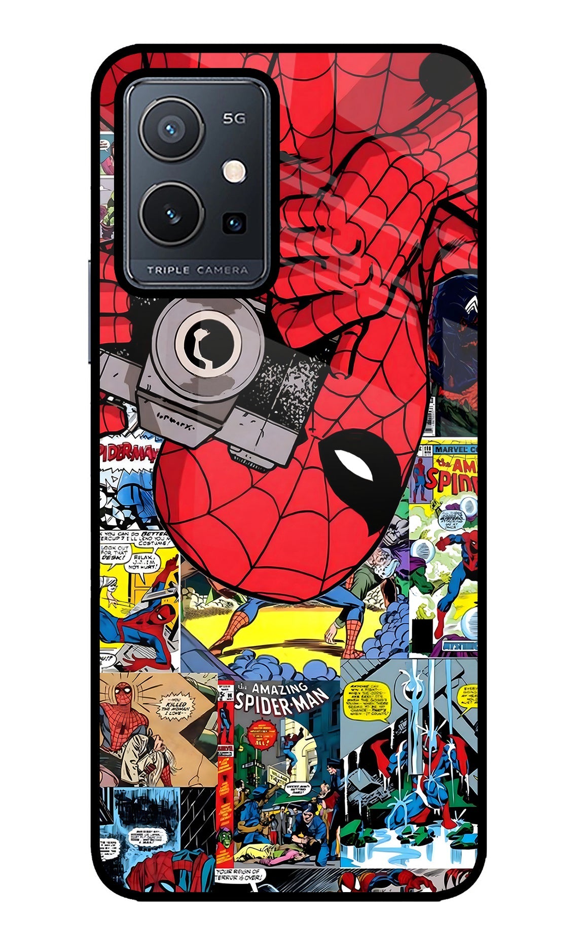 Spider Man Vivo Y75 5G/Vivo T1 5G Glass Case