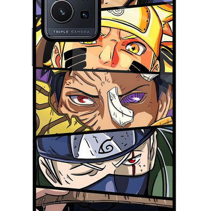 Naruto Character Vivo Y75 5G/Vivo T1 5G Glass Case Back Cover by Casekaro