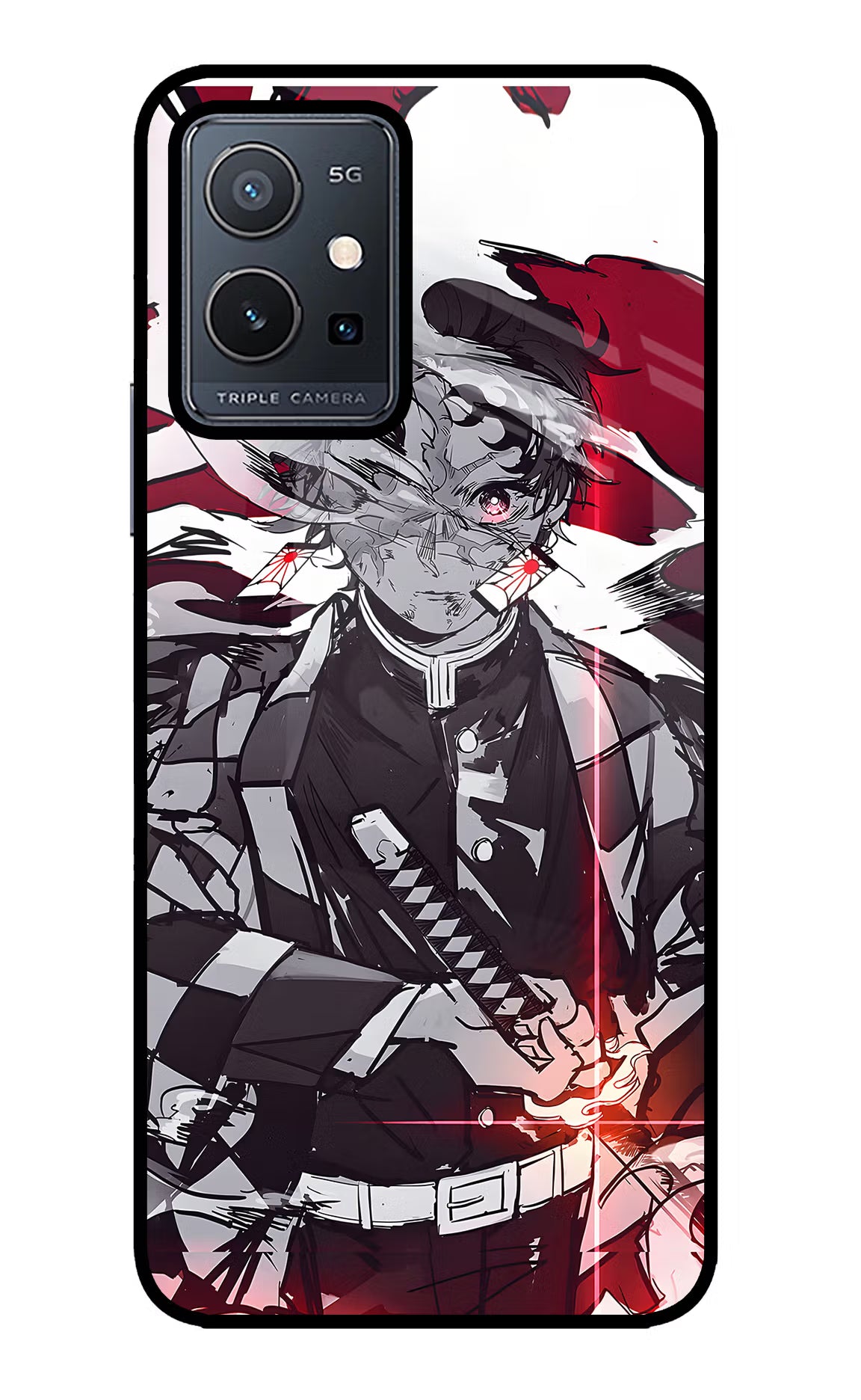 Demon Slayer Vivo Y75 5G/Vivo T1 5G Glass Case Back Cover by Casekaro