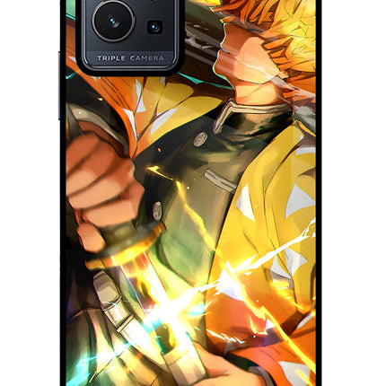 Demon Slayer Vivo Y75 5G/Vivo T1 5G Glass Case Back Cover by Casekaro