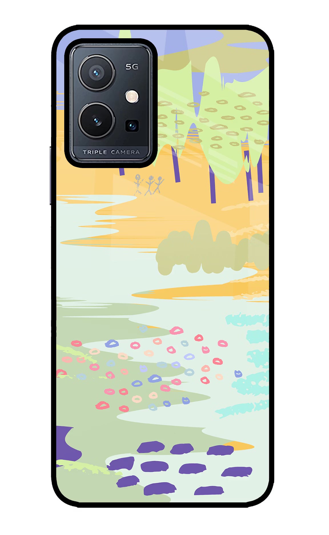 Scenery Vivo Y75 5G/Vivo T1 5G Glass Case Back Cover by Casekaro