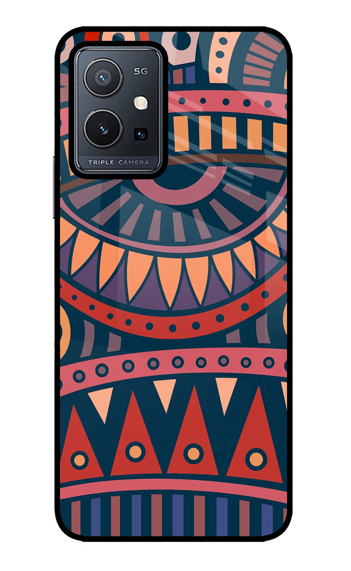 African Culture Design Vivo Y75 5G/Vivo T1 5G Glass Case Back Cover by Casekaro