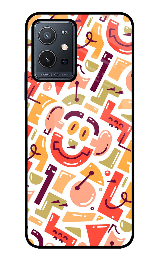 Doodle Pattern Vivo Y75 5G/Vivo T1 5G Glass Case