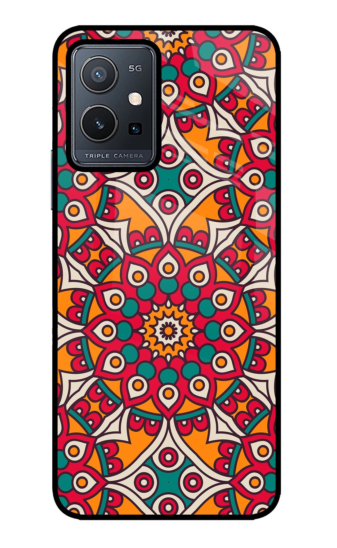 Mandala Art Vivo Y75 5G/Vivo T1 5G Glass Case