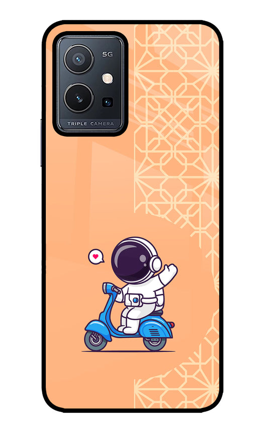 Cute Astronaut Riding Vivo Y75 5G/Vivo T1 5G Glass Case
