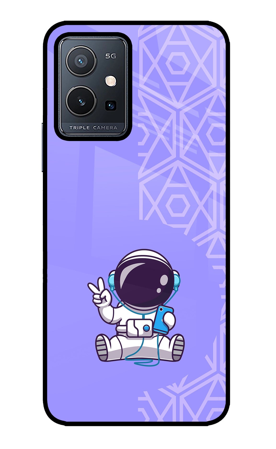 Cute Astronaut Chilling Vivo Y75 5G/Vivo T1 5G Glass Case