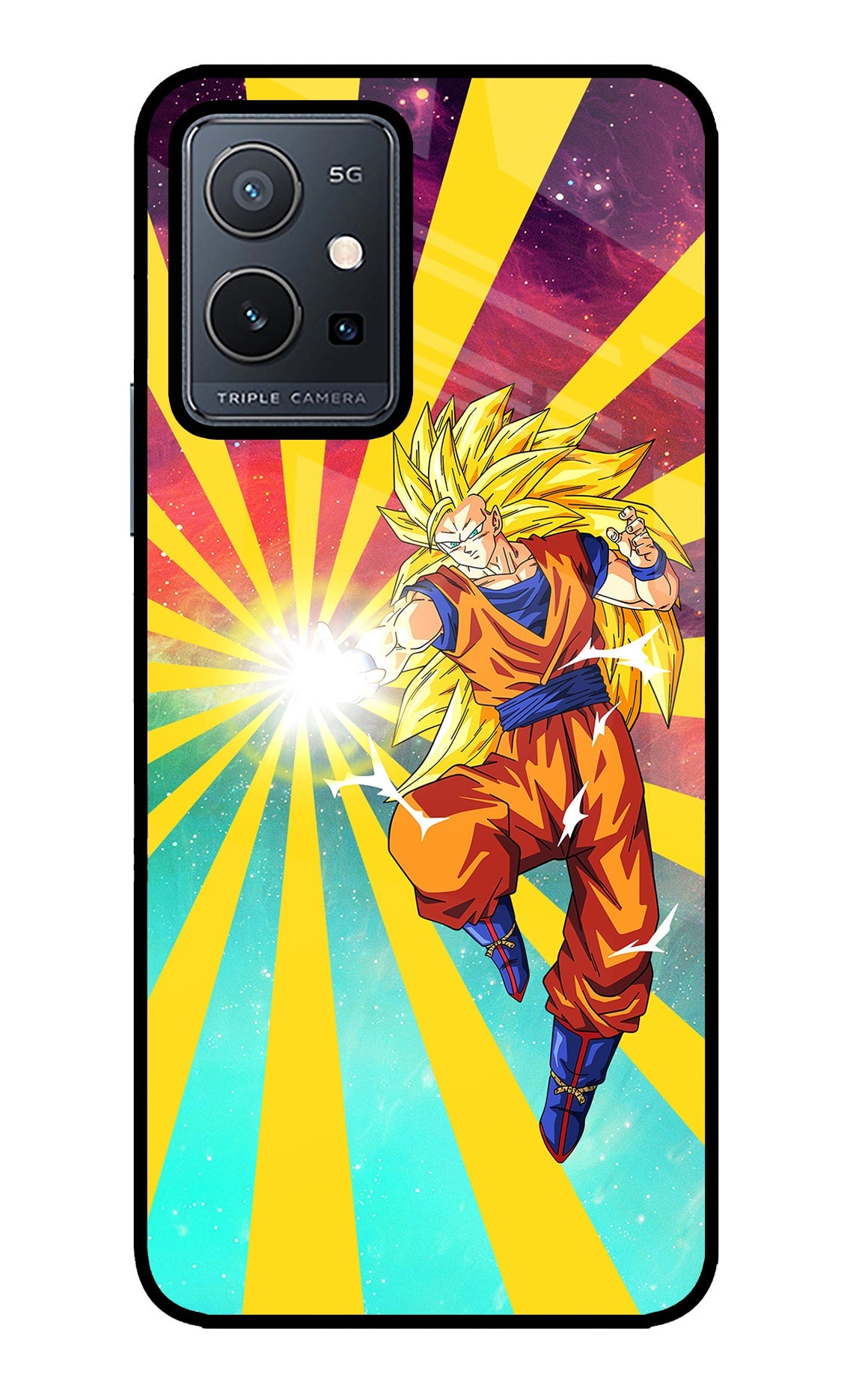 Goku Super Saiyan Vivo Y75 5G/Vivo T1 5G Glass Case